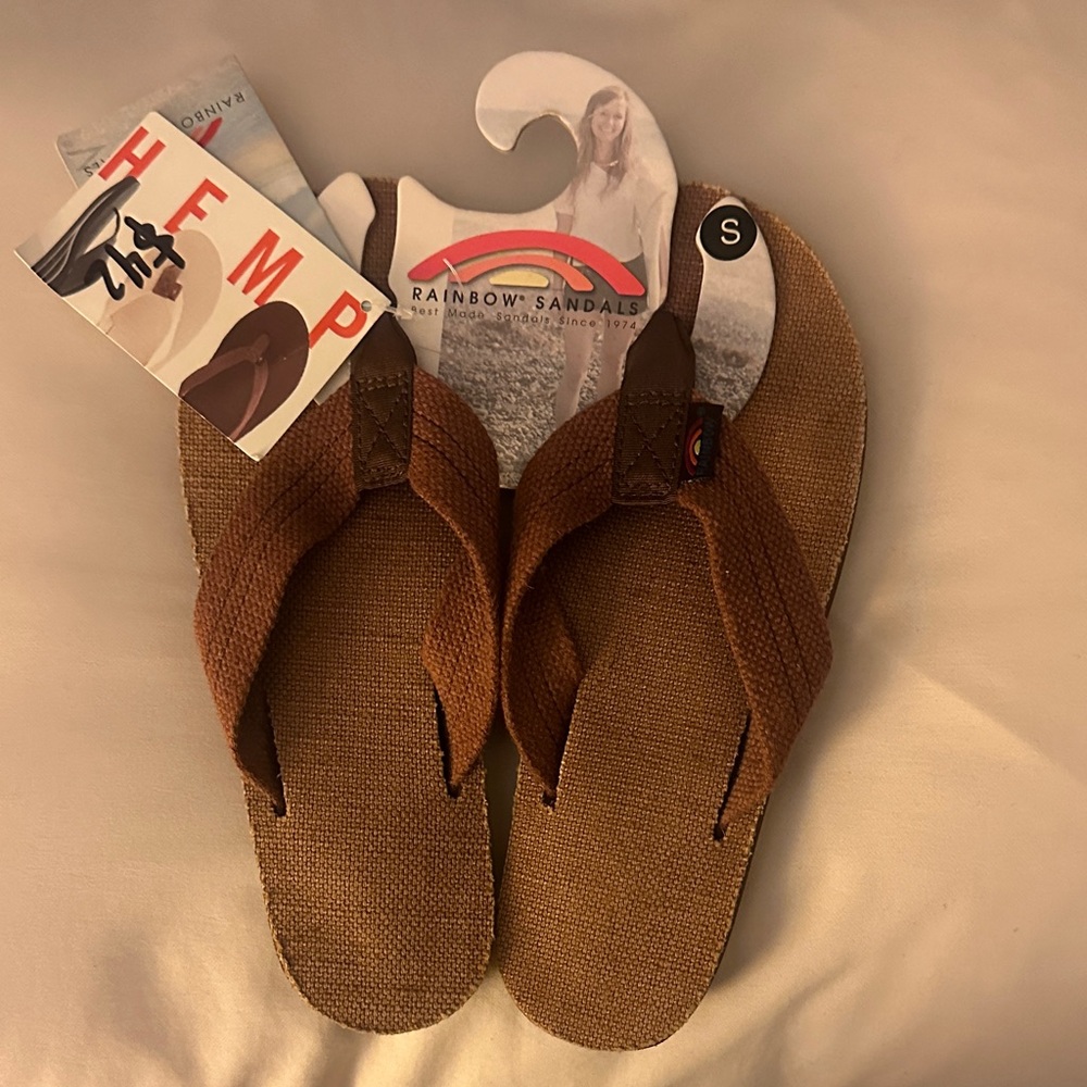 Rainbow Classic Brown Hemp Flip Flops